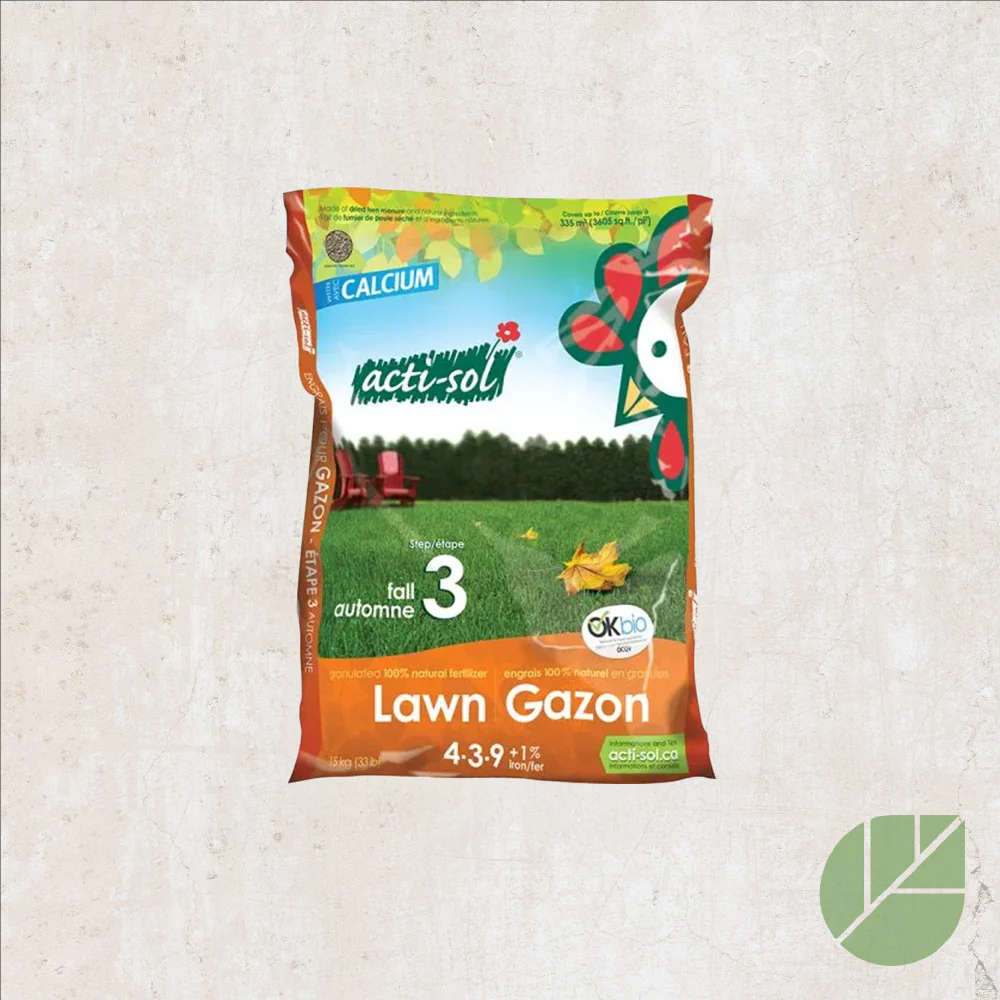 Acti-Sol Engrais Naturel Pour Gazon – Étape 3 Automne 4-3-9