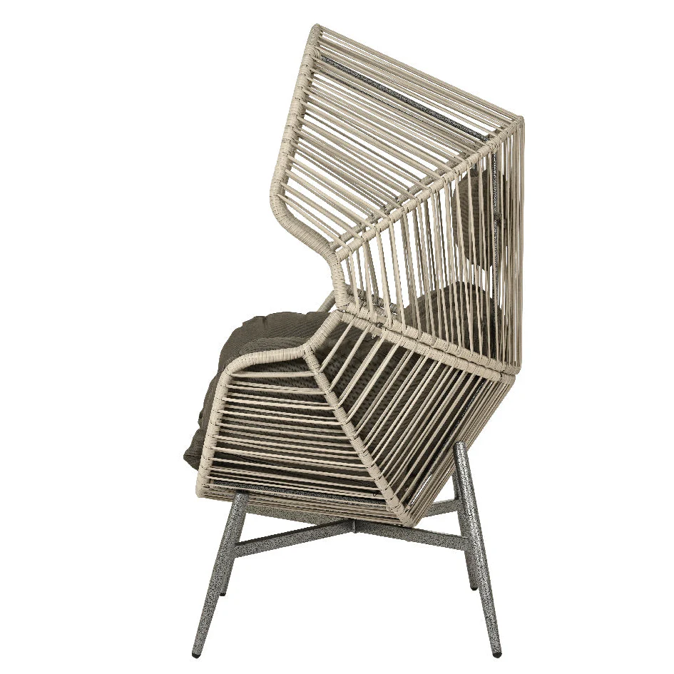 Chaise Ćuf en rotin gris â Collection Fermo - Image 2