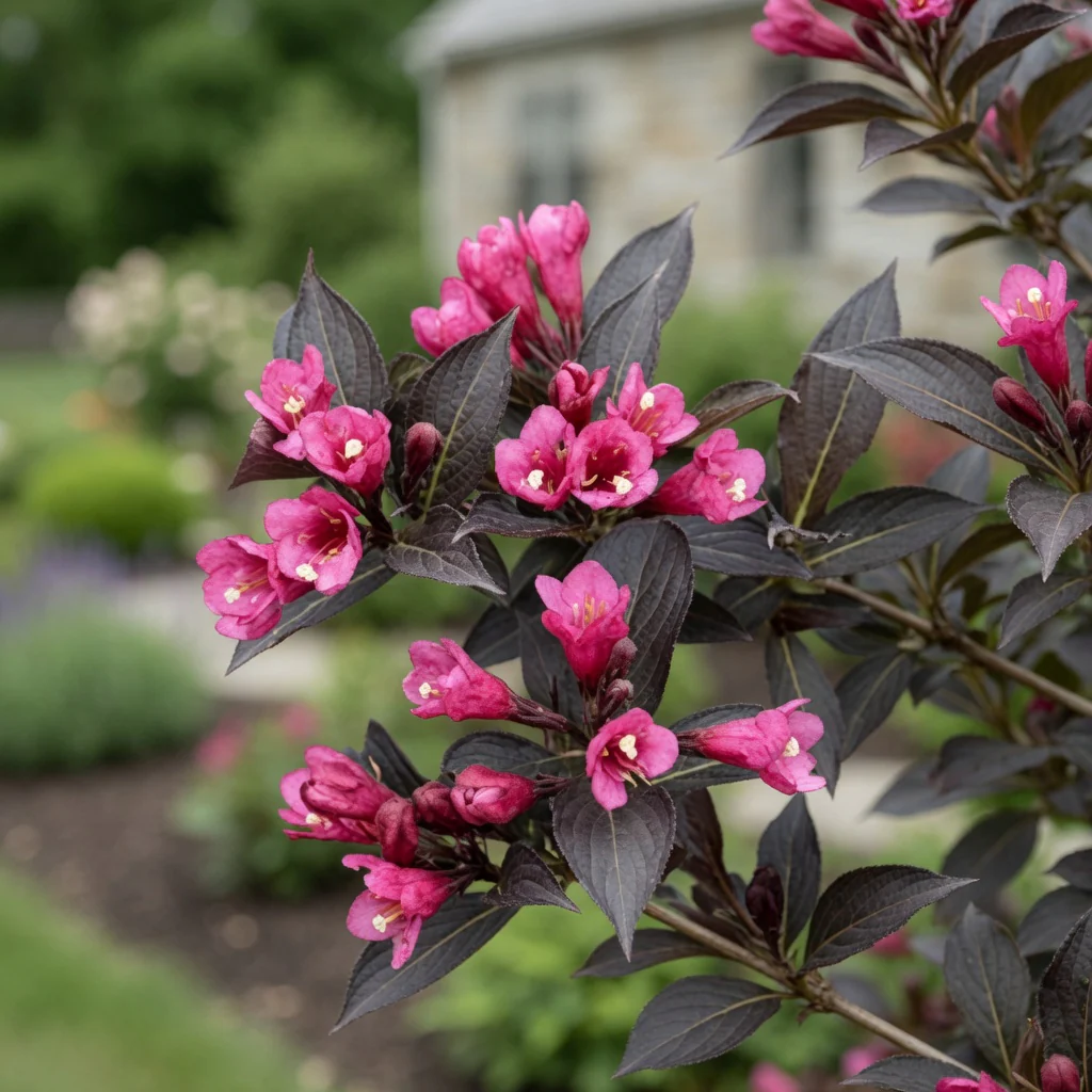 Weigela florida âSpilled Wineâ