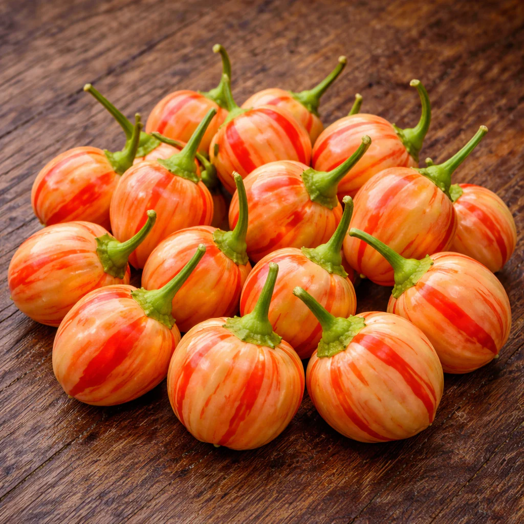 Piment fort 'Peppapeach Striped'