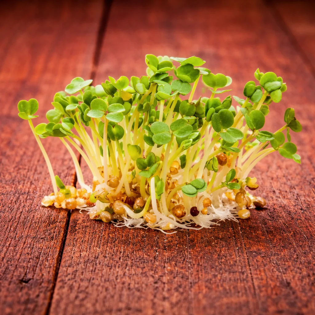Micropousses de roquette cultivée bio